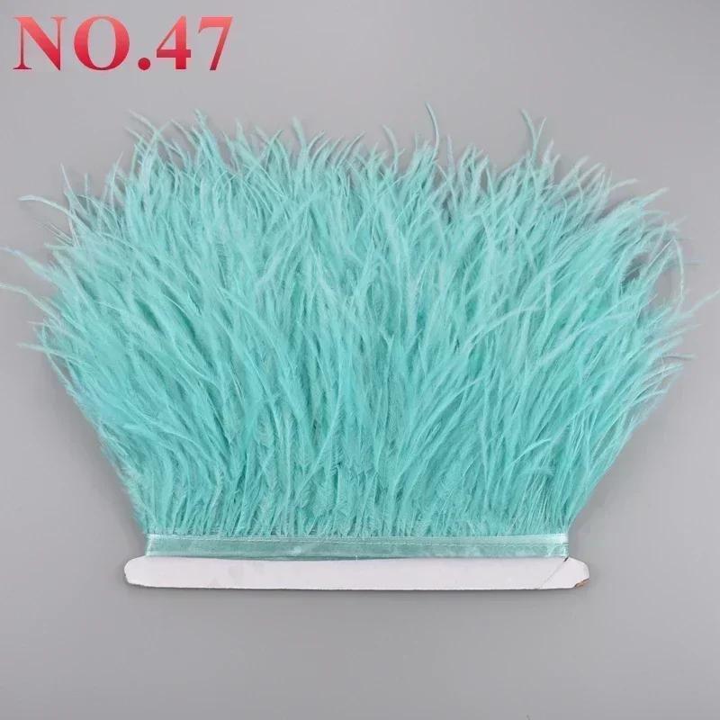 Feather10Meters Ostrich Feathers on Ribbon Tape 10-15cm 4-6" Feather Trim Boa for Clothes Sewing Trimmings Fringe Manmade Decorations