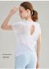 Women's Bamboo Yarn Hollowed Back Quick-Dry Yoga T-Shirt