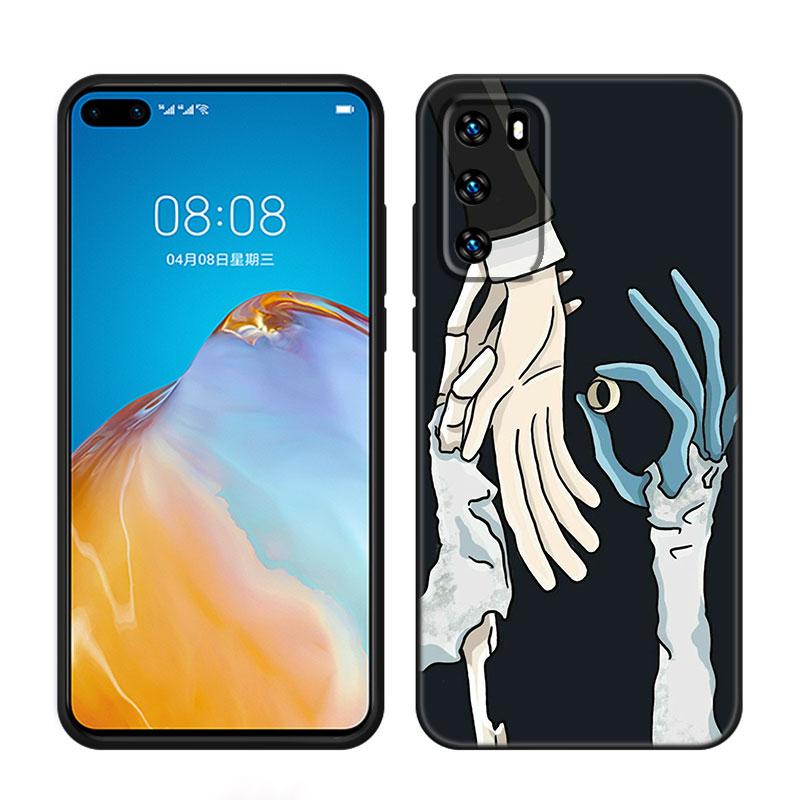 The Corpse Bride Black Silicone Phone Case For Huawei P10 P20 P30 P40 Lite P50 P60 Art P50E P Smart Z 2018 2020 2021 Pro 2019