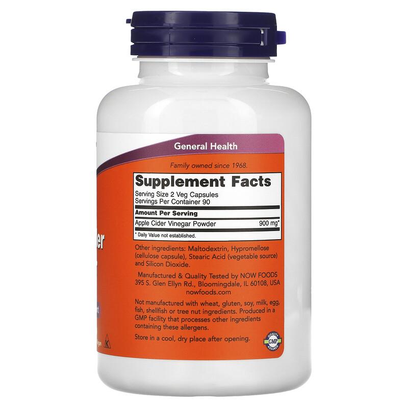 Apple Cider Vinegar, 450 mg, 180 Veg Capsules