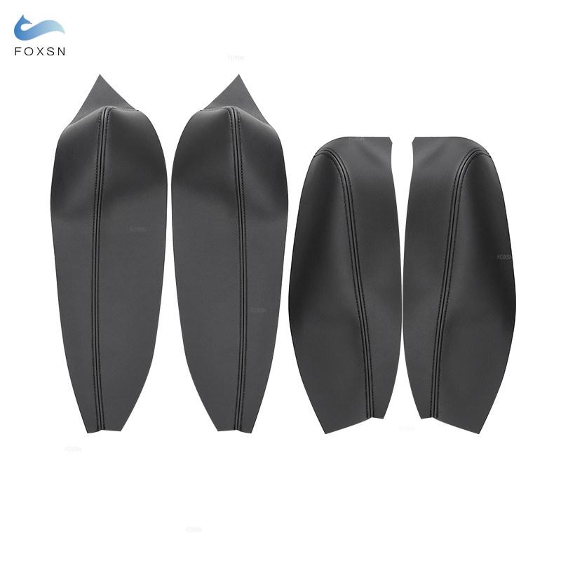 

4 шт., чехол на подлокотник из мягкой кожи для Renault Megane 3, подлокотник для внутренней двери автомобиля, панель, кожный покров, наклейки с отделкой Door Armrest Black