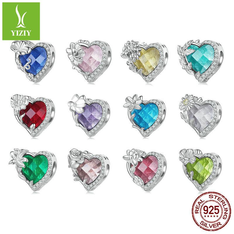 December Birthstone Bracelet Beads, Month Flower Language S925 Silver Love Bead Accessories