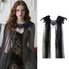 Gothic Feather Shrug Cape Shawl Shoulder Wrap Lace Collar Halloween Cosplay Costumes for Adults Women Scarf Top Gifts