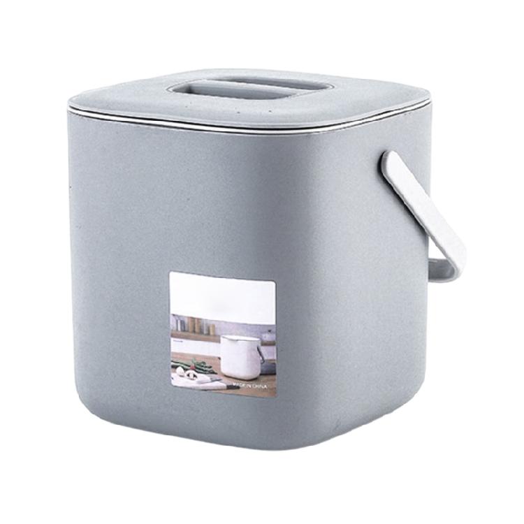 

Countertop Compost Bin with Lid 2 Tiers Kitchen Waste Trash Can Easy to Use сірий колір