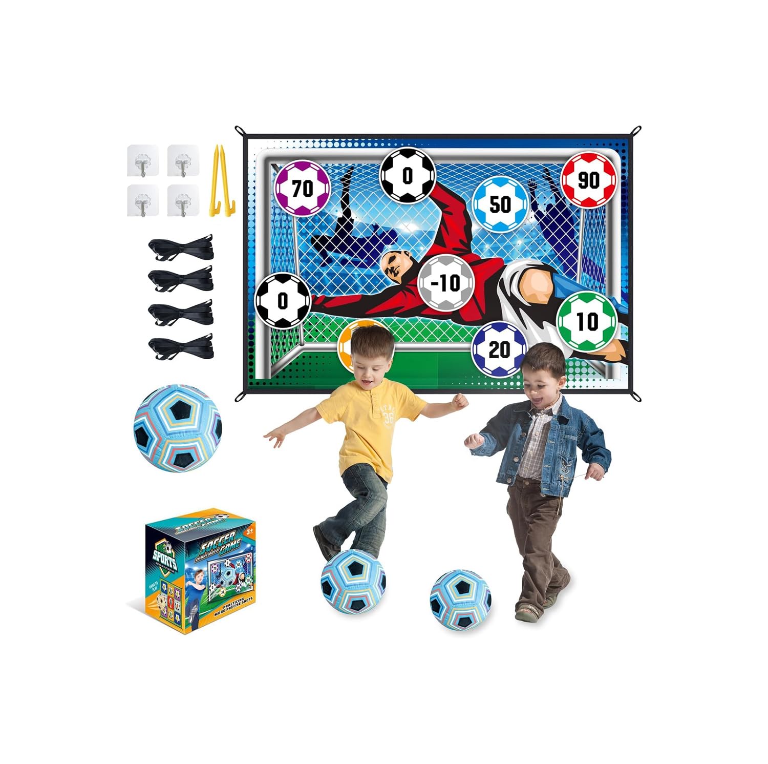 

MFDXWCV Футбол Мини-футбол 150 см Уличный Подарок для начальной школы Игра, Играть, Детская игрушка, Настенный, Практика, Длинный, Играть, Мальчики, синий