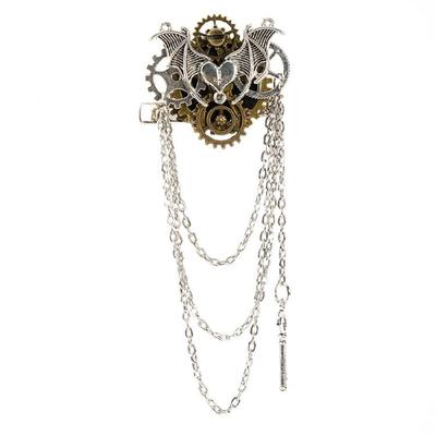 Mechanical Wing Ornament Hair Accessory With Interchangeable Chain Detailing Steampunk Style Women Fashion