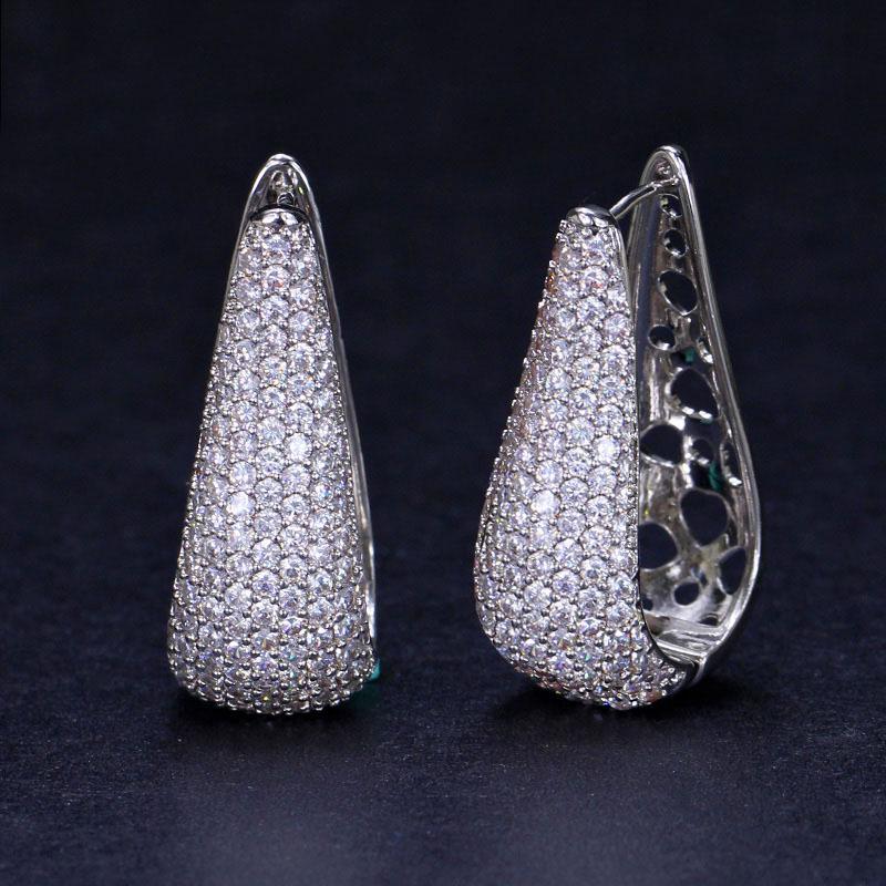 Noble And Elegant Zircon Earrings, Trendy, Inlaid Zircon Earrings, Ear Buckles Jewelry.