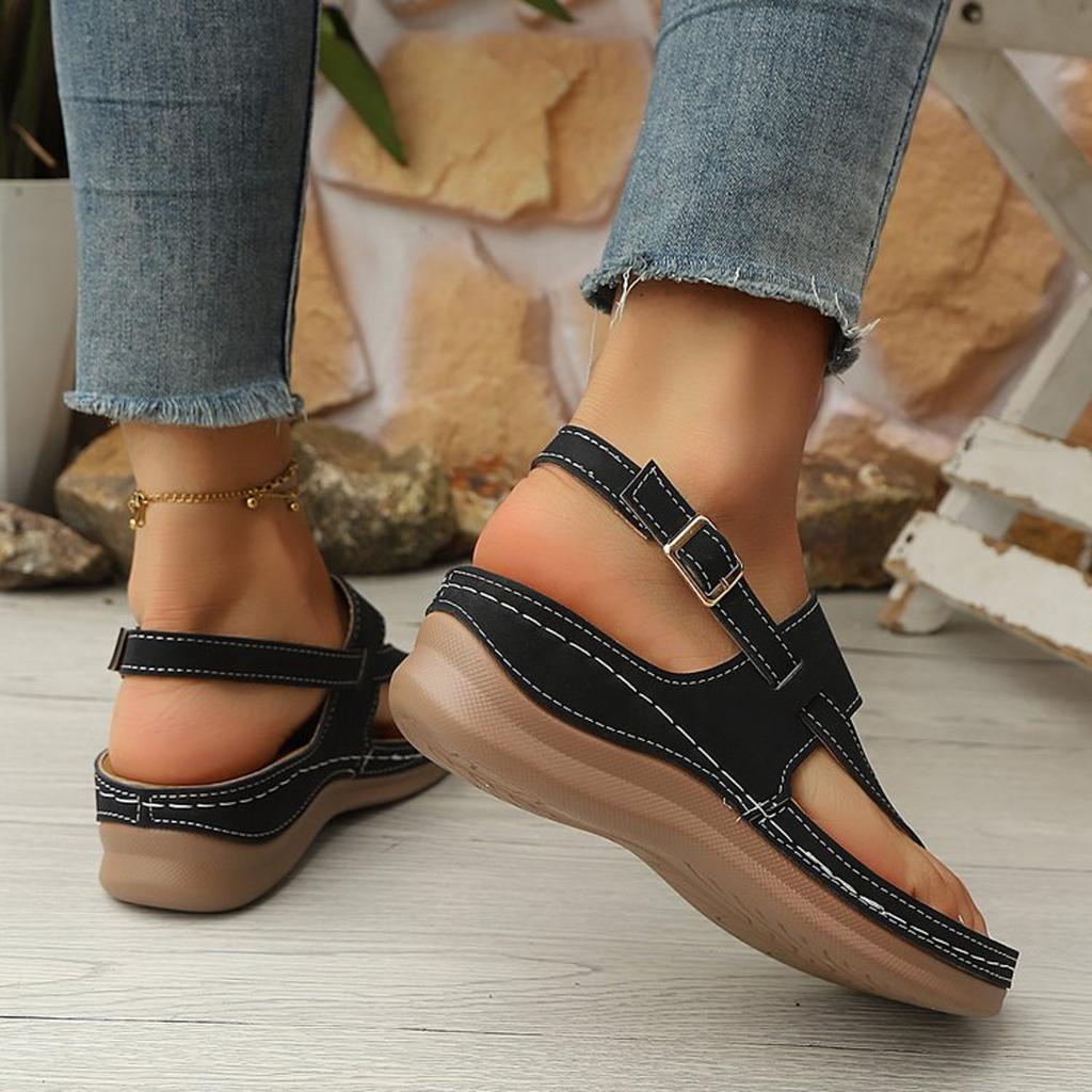 Simple Sandals Women'S Openwork Wedge Sandal Comfortable Breathable Soft Sole Summer Shoes Sandalias De Mujer Verano 2026