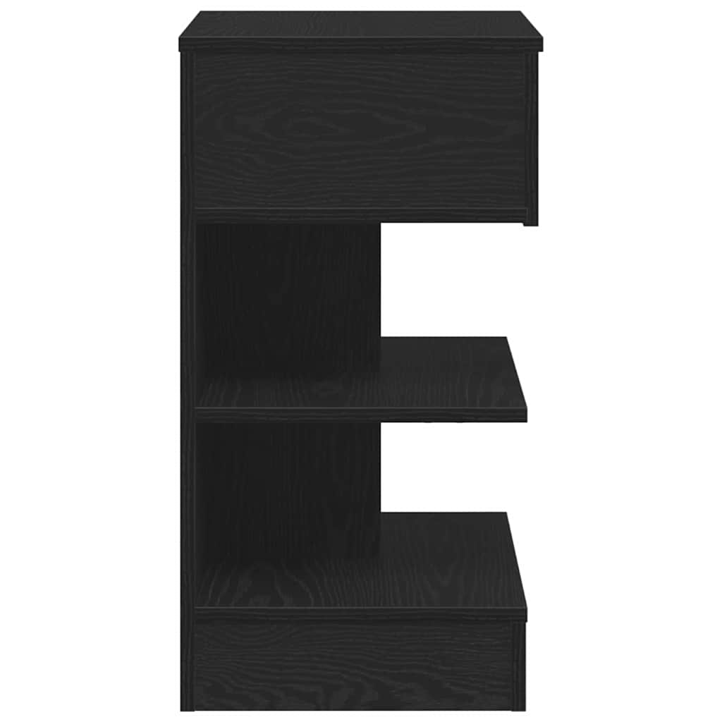 Nightstand Black Oak Look 40 x 35 x 65 cm Engineered Wood