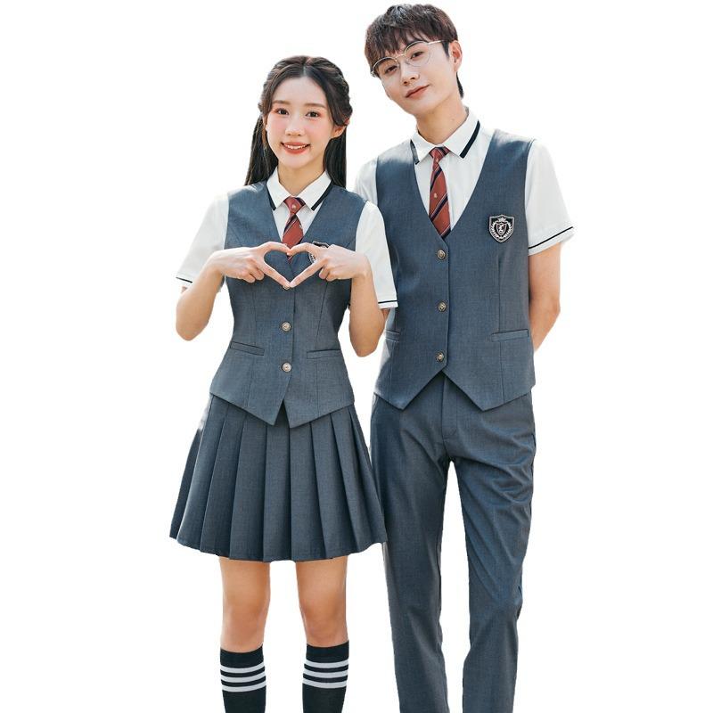 Unisex Preppy Vest and JK Uniform Set - Stylish Waistcoat for Professional or Billiard Club Wear