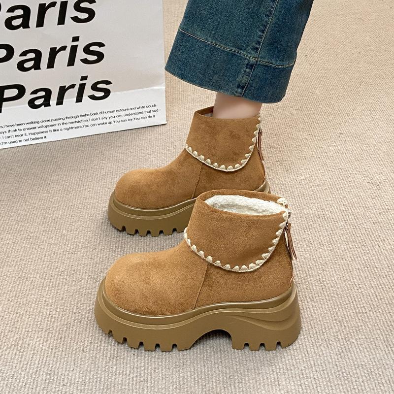 Small thick-soled muffin-soled Martin boots women's autumn new fashionable versatile flip short fashion boots