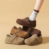Retro Velvet All-inclusive Birkenstocks Autumn and Winter New Lazy Soft-soled Pregnant Women Warm Beanie Shoes
