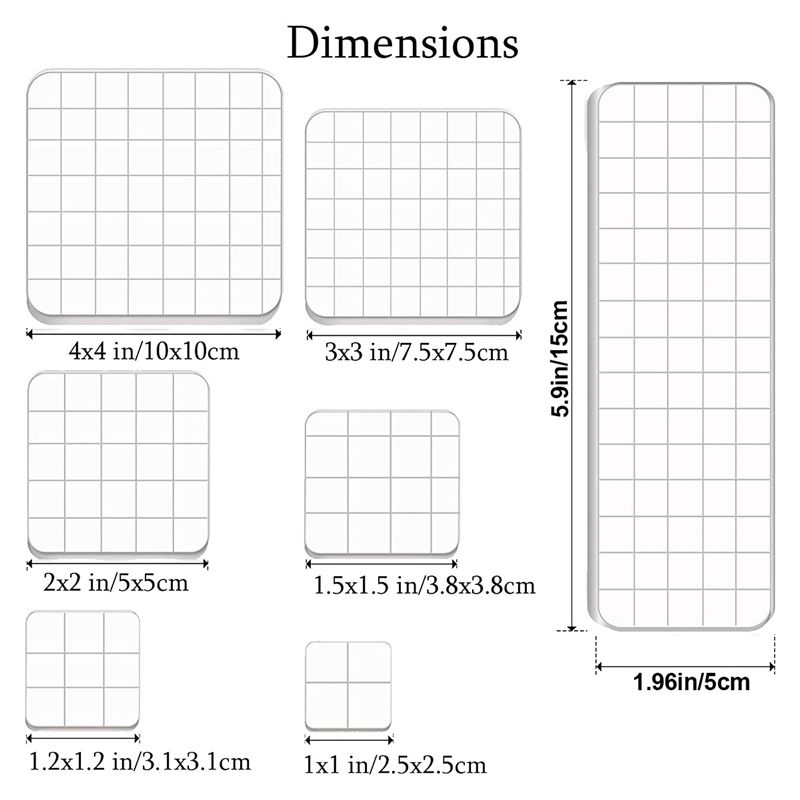 A60Z7 Pieces Acrylic Stamp Blocks, Clear Stamp Blocks Acrylic Blocks For Stamping Tools Set With Grid Decorativemay