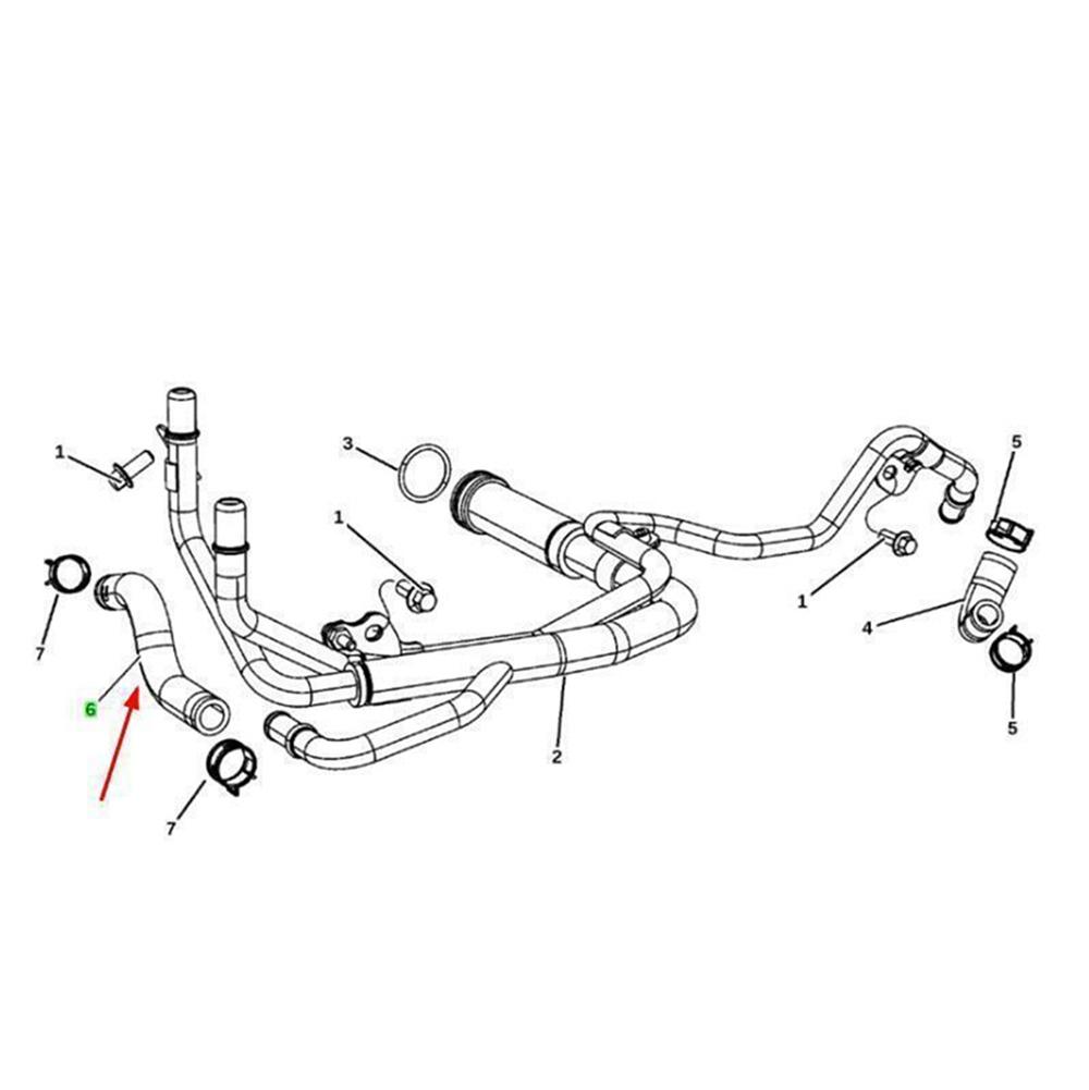 For 2011-2021 Jeep Grand Cherokee Kjølevæske Nedre Slange Rør Rør 68147604AA