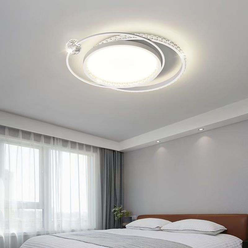 Round LED Ceiling Lights Remote Dimming  Living Room Bedroom Study Golden Acrylic Chandelier Indoor Lighting Decor Fixtures