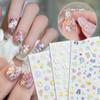 White Wildflower Embossed Relief Nail Art Decoration Sticker 3D Manicure Decals