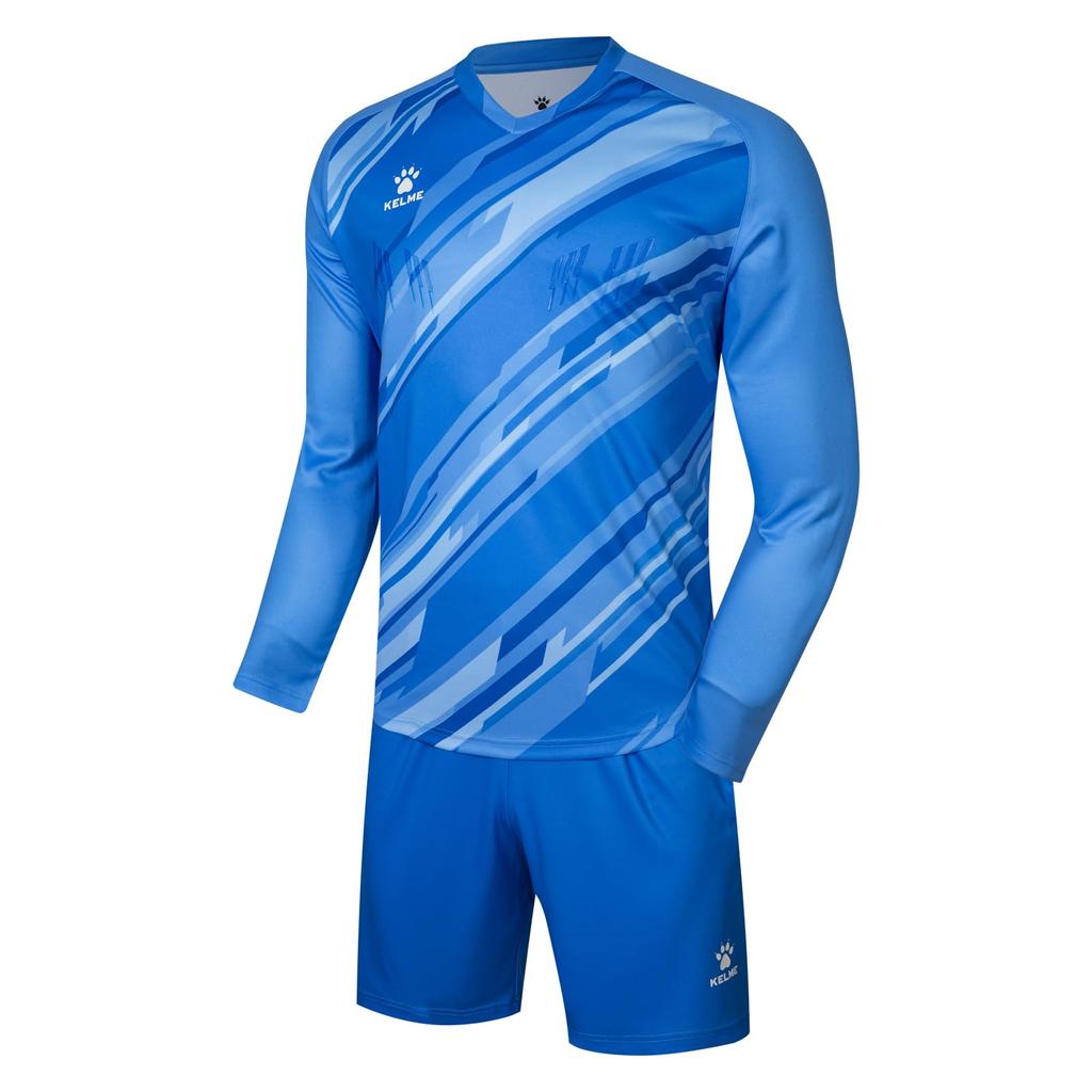 Kelme Men's Long Sleeve Goalkeeper Set (Jacket and Pants) - Match Training Spare Set (Blue, XL)