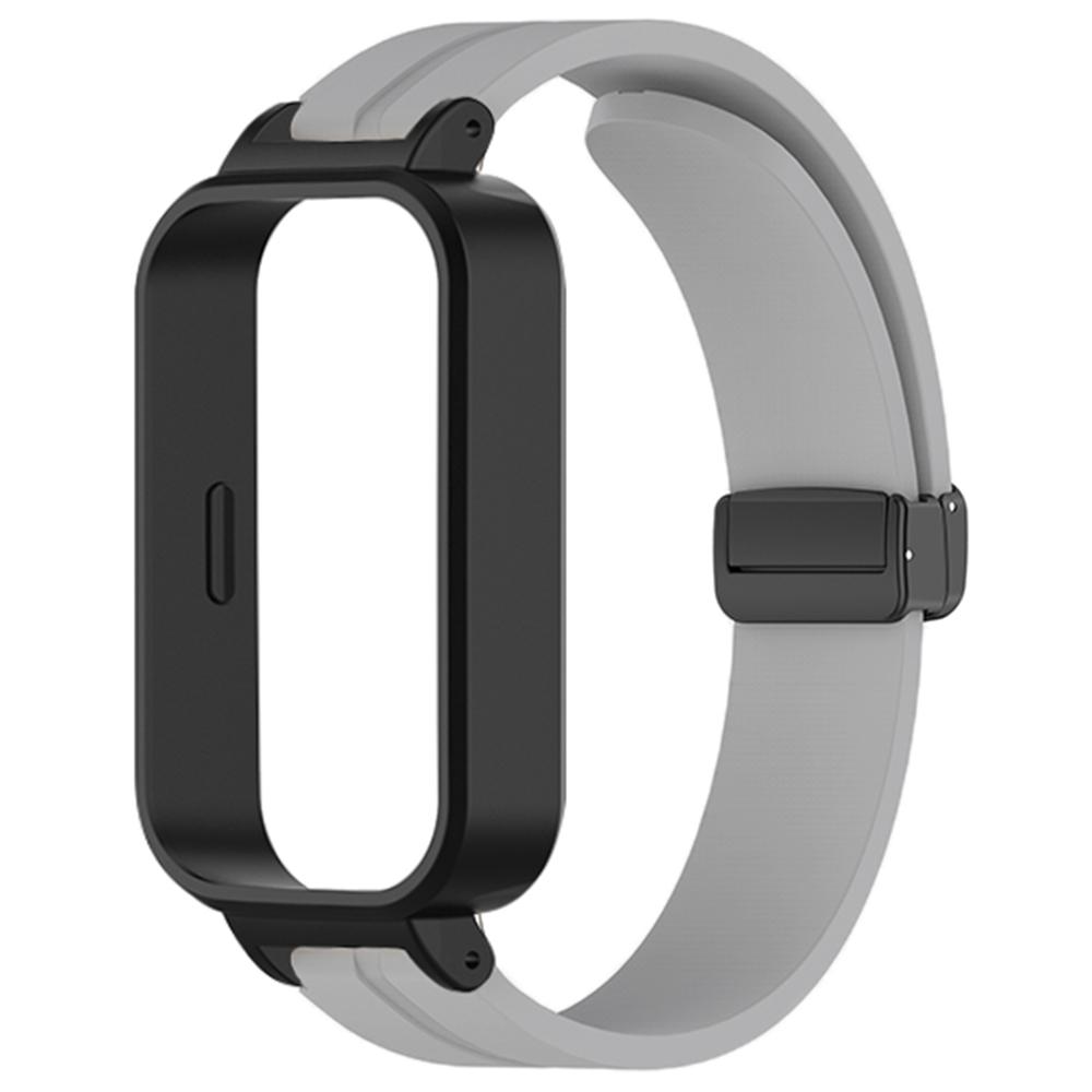 For Xiaomi Smart Band 9 Active/Redmi Band 3 Silicone Watch Band Magnetic Folding Buckle Wrist Strap