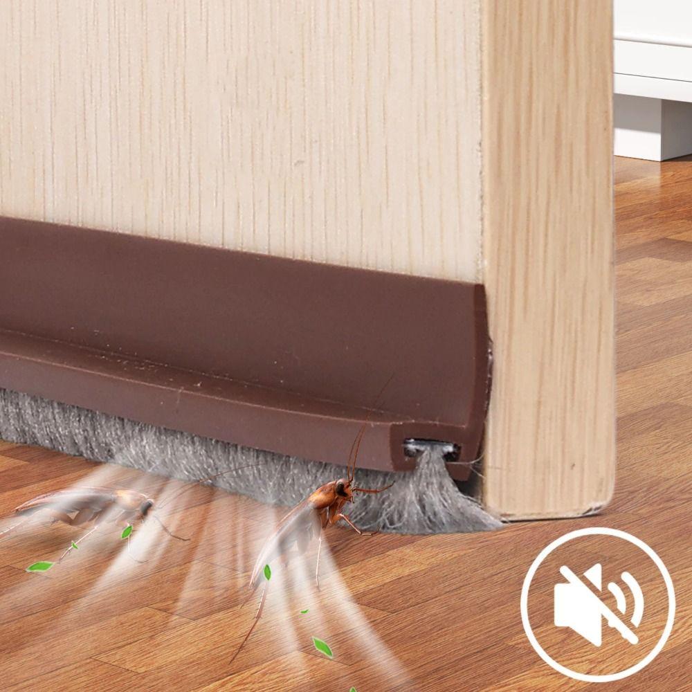 With Brush Door Bottom Seal Strip Soundproof Insect Proof  Seal Strips Door Gap Baffle  Household