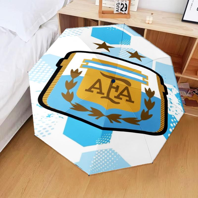 1 Stück Argentinien Fußballverein Bedruckter Regenschirm Faltbarer Regenschirm, Automatischer Regenschirm 8-Speichen für Reisen, Camping Fan Geschenke Weihnachtsgeschenke