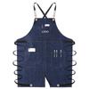 Unisex Denim Apron With Side Slit Barbers Baristas Kitchen Staff Non-Sleeve Stain-Resistant All-Season Wear