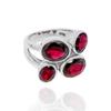 Natural Garnet Ring: 925 Sterling Silver Symmetric Jewelry