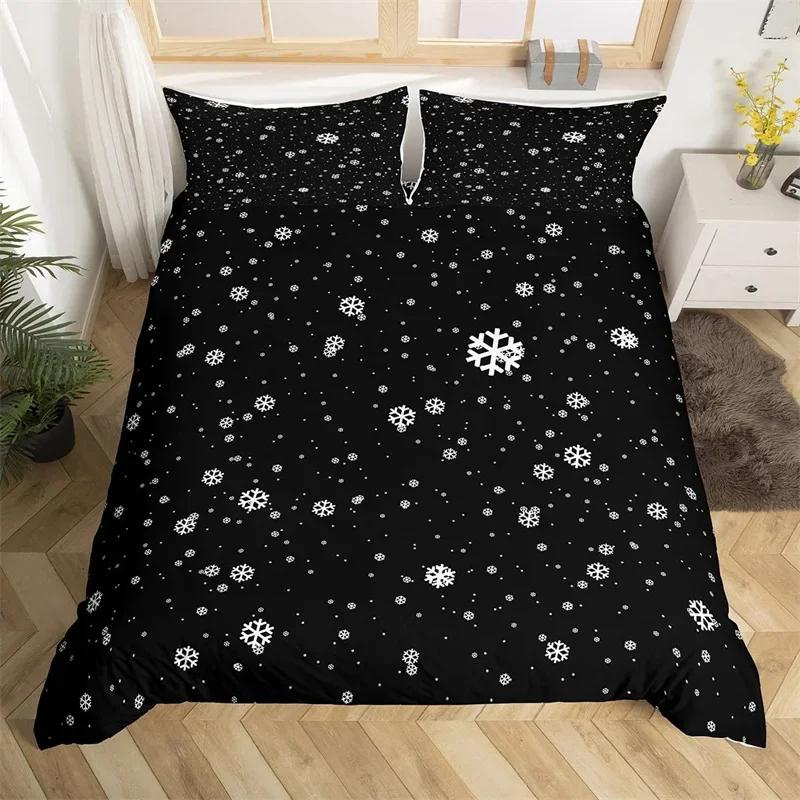 Weihnachts-Bettbezug Cartoon Schneemann Hirsch Rentier Bettwäsche-Set Einzelgröße Mikrofaser Niedlich Lebkuchen Strumpf Bettdeckenbezug