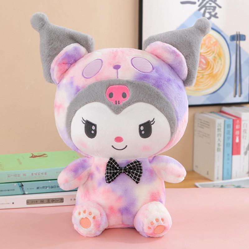

Очаровательная плюшевая игрушка Kuromi в стиле тай-дай 2023 года, мягкая коротковорсовая набивная игрушка для детей 40cm
