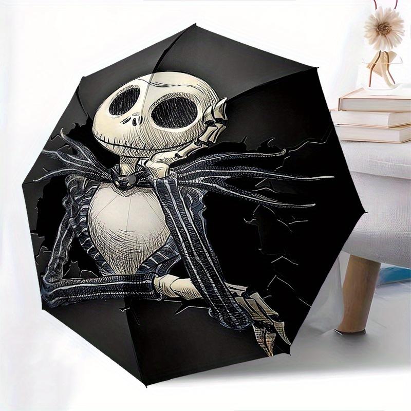

Jack Skellington Automatic Open/CloseCartoon Umbrella-CuteUmbrella with Cute Design, Portable 3-Fold Compact Umbrella for Men & Women, Valen
