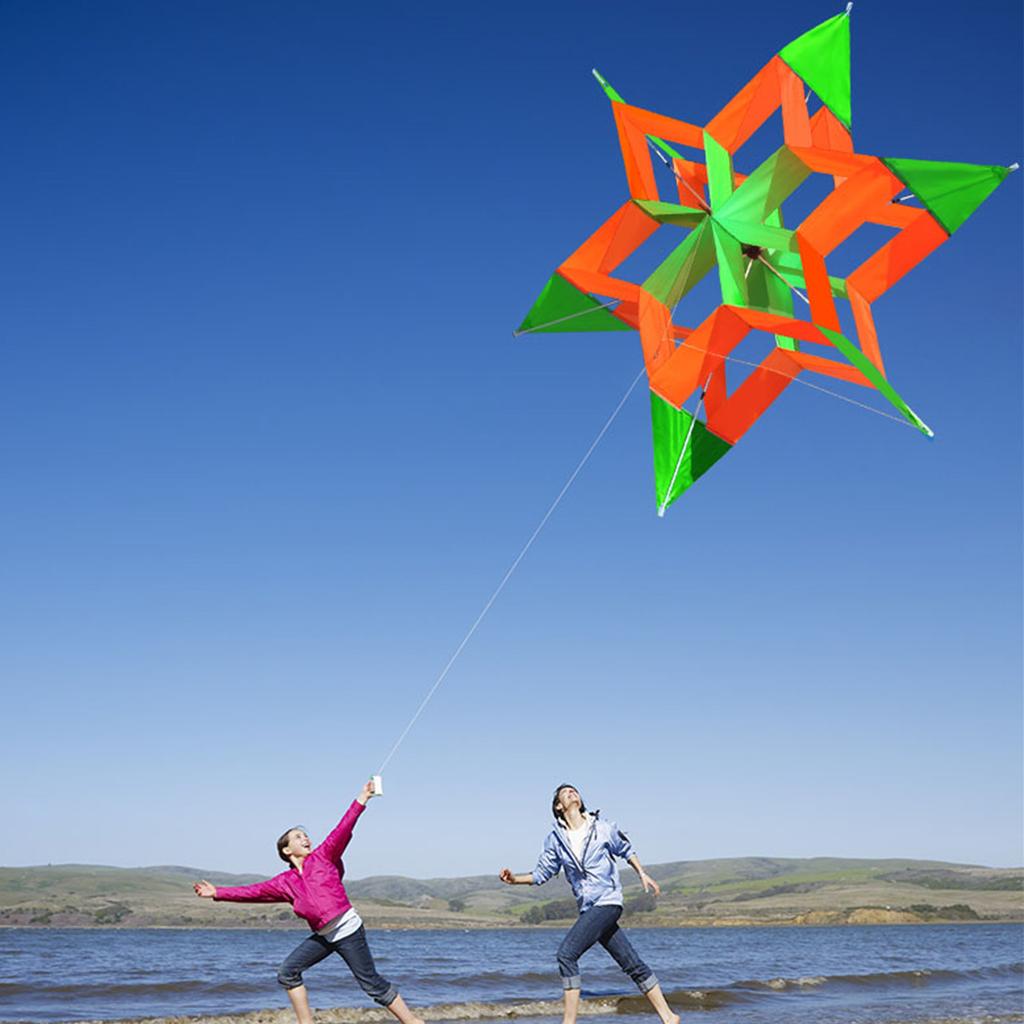 3D Lotus Kite With High Wind Resistance For Outdoor Family Beach Activities Easy Assembly Durable Polyester