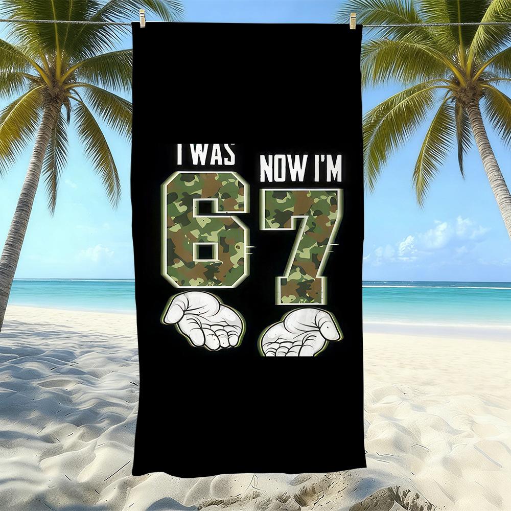 Explosives 67 Digital Bedrucktes Strandtuch Sandfest Absorbierendes Badetuch Meeresurlaub Schnelltrocknendes Handtuch