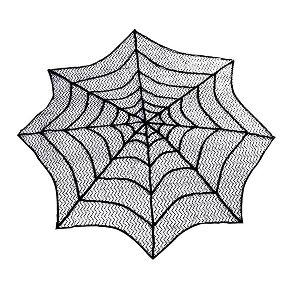 Halloween Style Horror Black Lace Table Cloth Elegant Dinning Tabletop Decoration For Home Hotel Shop