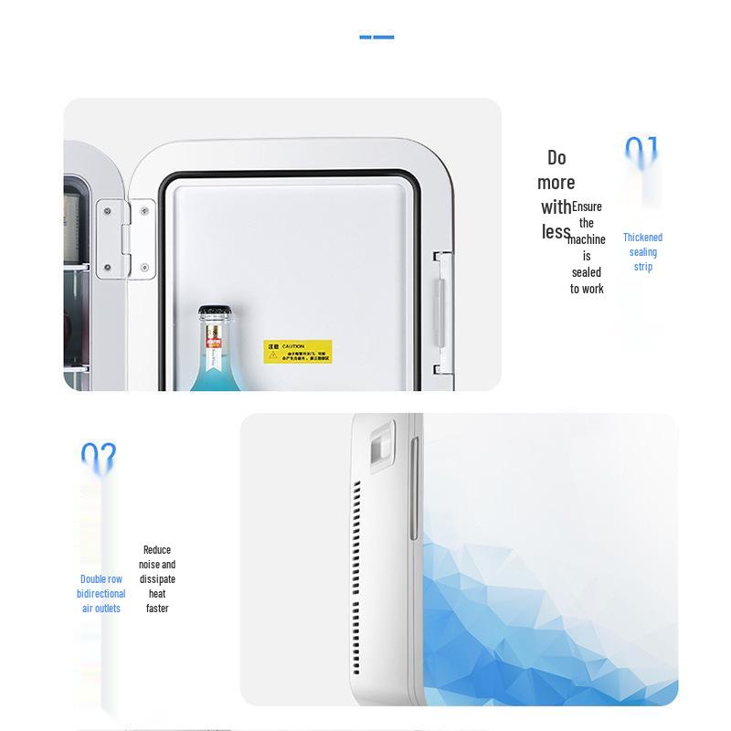 20L CNC Car and Home Mini Refrigerator - Glass Panel, Dual-Use