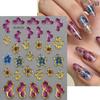 Blossom Floral Nail Stickers Bronzing 5D Spring Summer Petal Nail Appliques Flowers Nail Charms DIY For Manicure Decoration