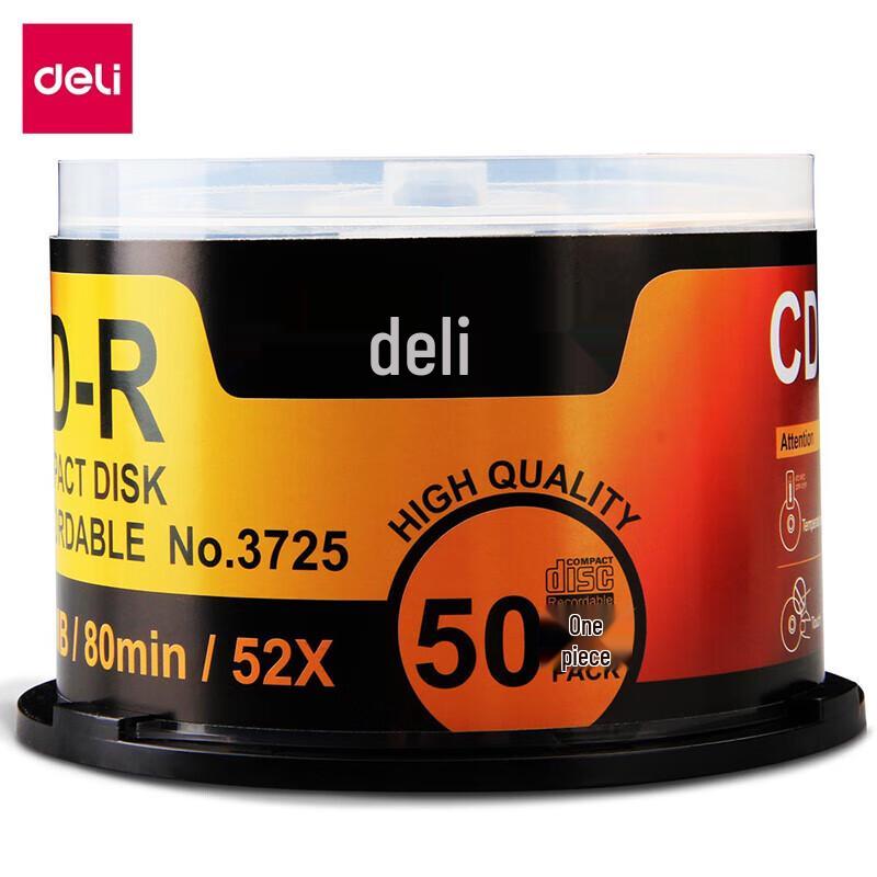 Deli 700MB 52x Blank CD-R Discs (50 Pack)