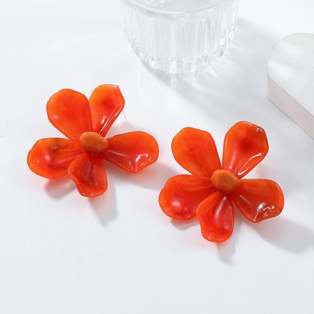 2024 Exaggerated Flower Resin Earrings for Women
