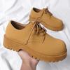 Vintage Men Low-top Boots Autumn New Comfortable Platform Leather Shoes Original Classic Designer Men Casual Derby Shoes Zapatos