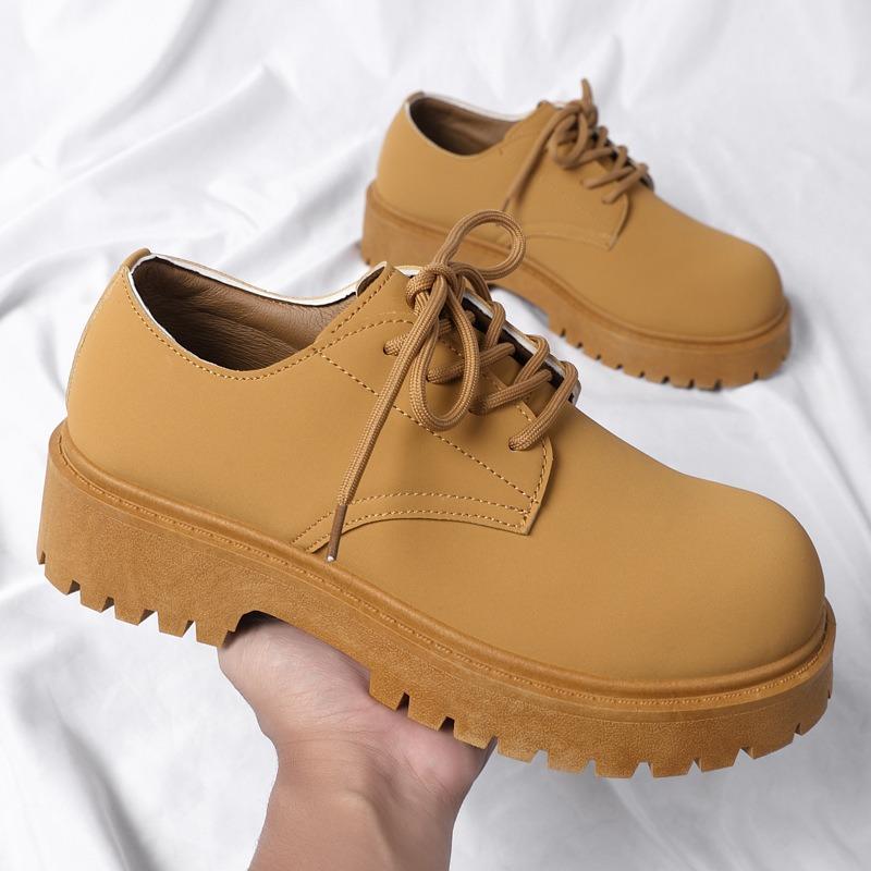 Fashion Vintage Men Low-top Boots Autumn New Comfortable Platform Leather Shoes Original Classic Designer Men Casual Derby Shoes Zapatos