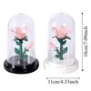 Pink Flower Table Lamp Plastic Potted Plant Atmosphere Night Light Building Block Style Eternal Flower Lamp Ornament