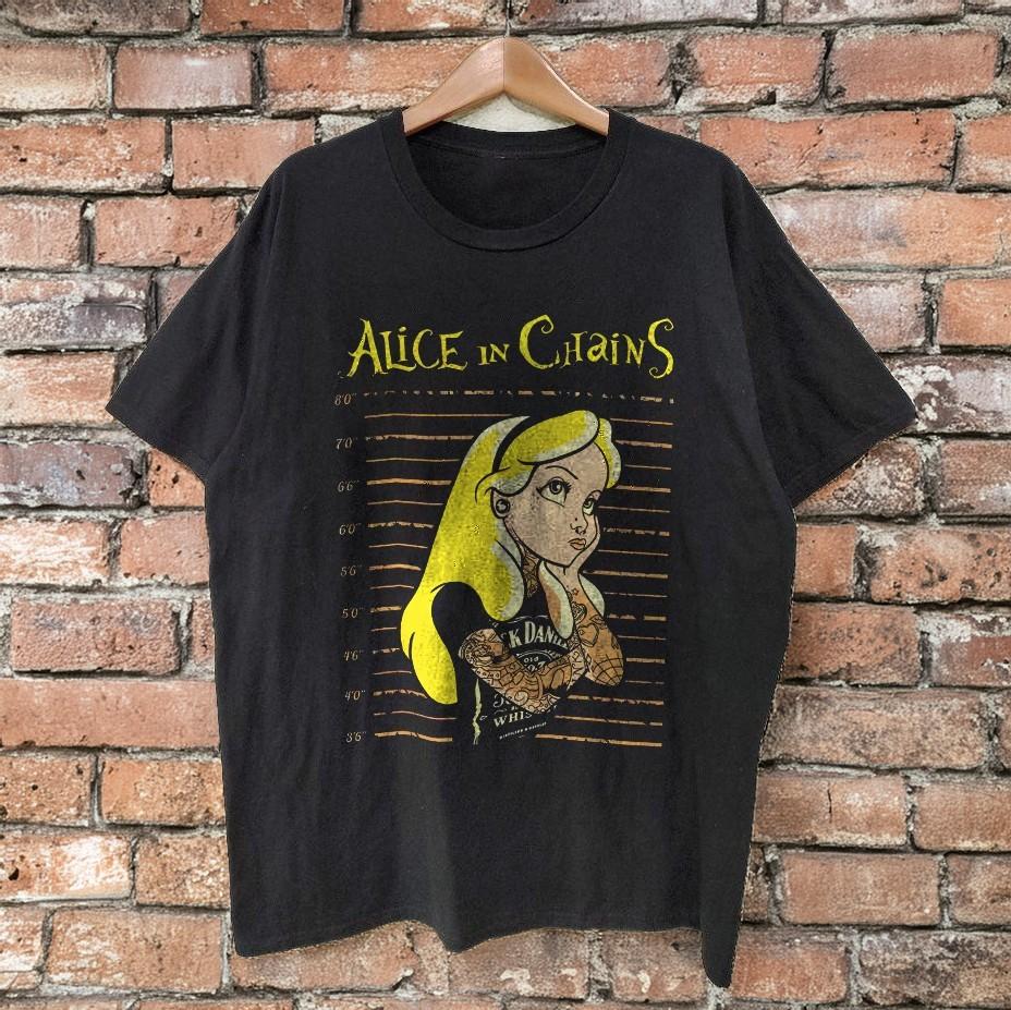 HOT Alice In Chains Rock Band Unisex Black Cotton Tshirt S5XL Unisex T-Shirt XXXXL