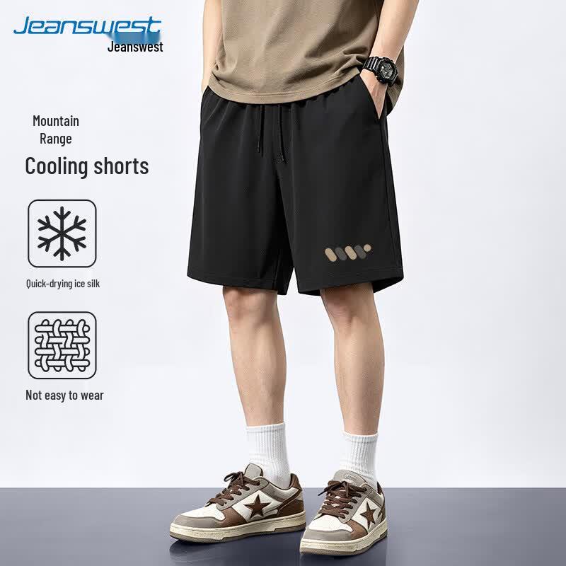 Jeanswest Men's Ice Silk Quick-Dry Drawstring Shorts