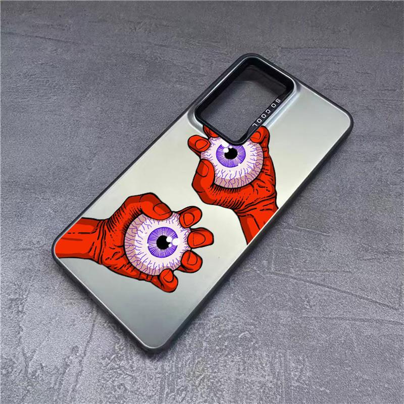 

For Samsung S21 S23 S24 FE S25 S24 S23 S22 Ultra Plus Laser Phone Case Red Green Funny Eyes Shockproof Protective Back Covers Samsung S22