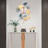 Ginkgo Leaf Wall Clock, Modern Metallic Finish, Large Battery Operated Silent Non-Ticking, 16x30 Inches, Farmhouse Kitchen Decor
