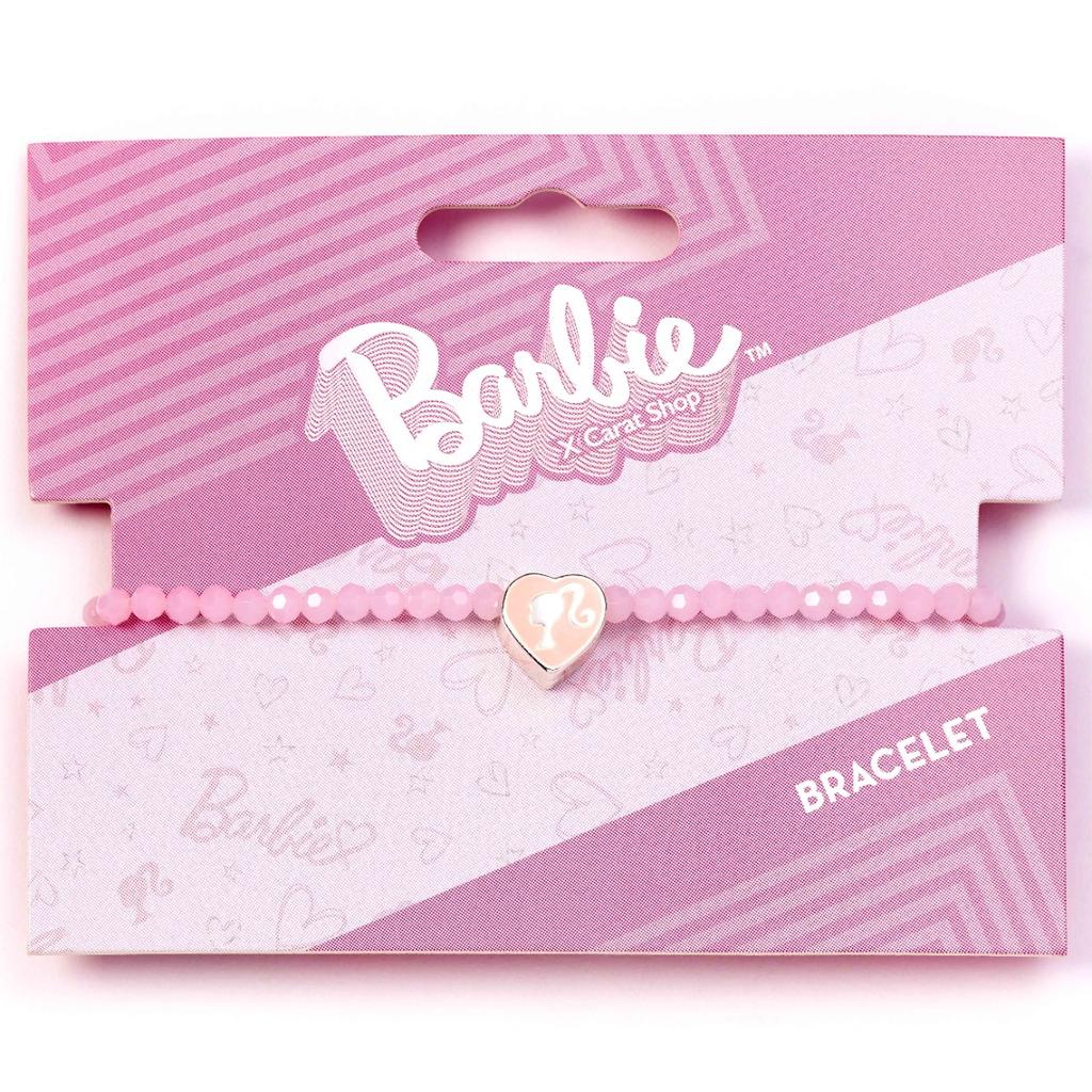 Barbie Pink Bead Friendship Bracelet with Heart Shaped Bead