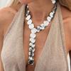 Bohemian Y Shape Necklace Metal Chain Gold Jewelry Fashion Sequin Drop Earrings  Collarbone Chain