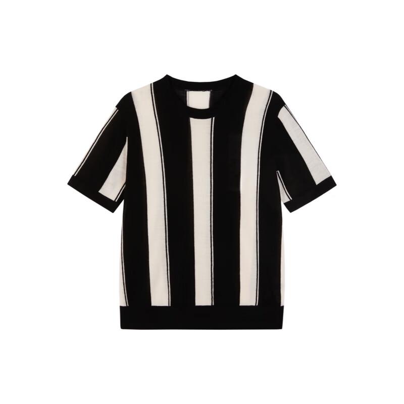 LESS 2024 Summer Casual Short Sleeve Pullover Knit Top