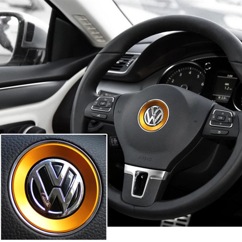 Ceyes Car Styling Steering Wheel Emblem Decorative Circle Ring Accessories Case For Volkswagen VW Golf 5 Polo Jetta Mk6 Covers zq2