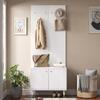 Wardrobe Cabinet, Clothes Shelf, Shoe Cabinet, Hallway Combination Cabinet, PB+MDF Cabinet, Coat Rack Wall with Hooks, Cylindrical Metal Feet