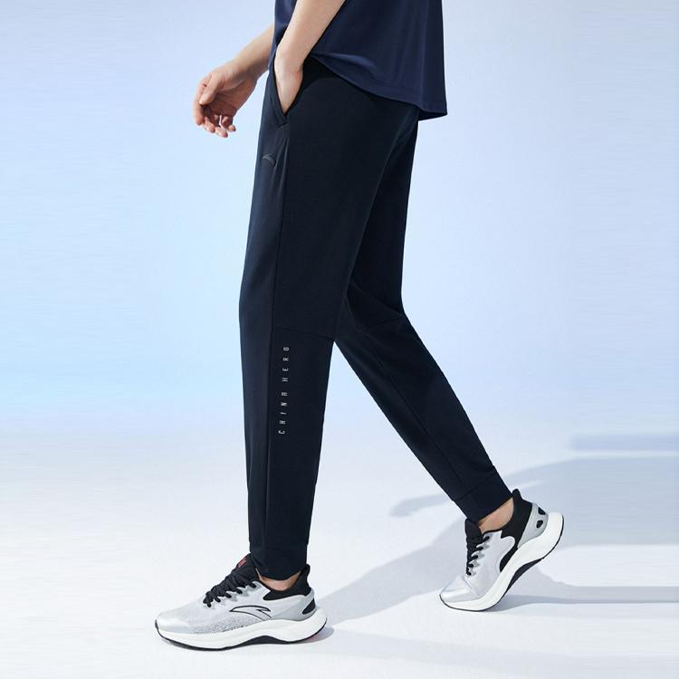 Anta Elastic Waist Knit Sports Pants Men Bottoms Black 152327304-1