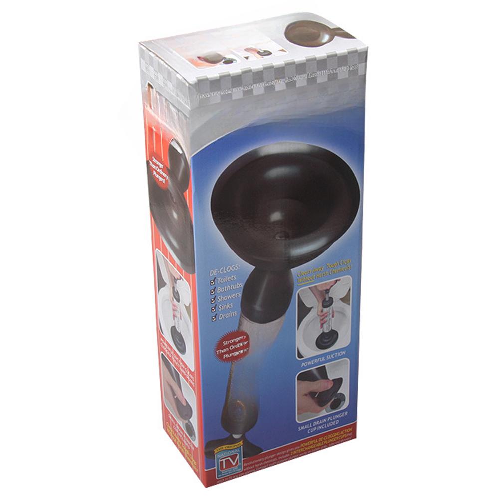 Handle Toilet Suction Plunger with Two Suckers High Pressure Bathroom Showeroom Bathtub Drain Buster Cleaner Tool